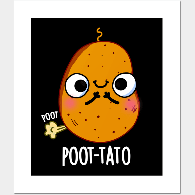 Poot-tato Funny Farting Potato Pun Wall Art by punnybone